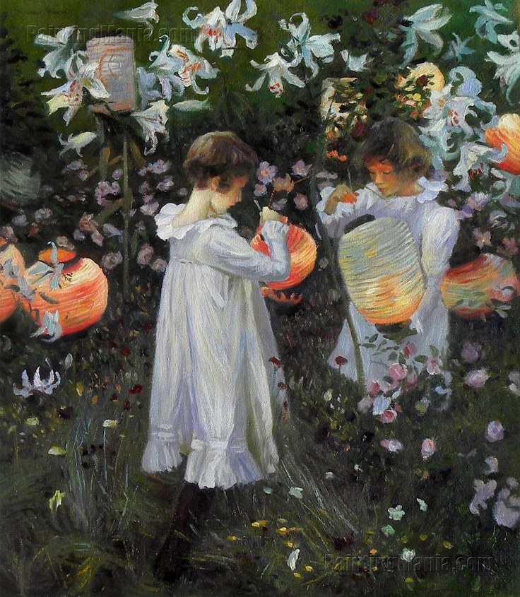 Karafiát, ľalia, ľalia, ruža, John Singer Sargent